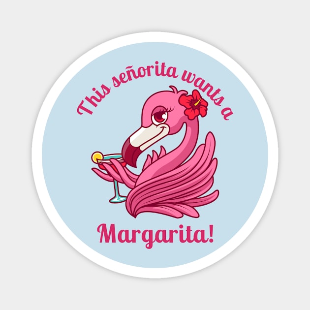 Pink Flamingo Senorita Margarita Girl Magnet by Tip Top Tee's